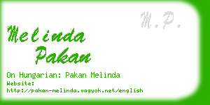 melinda pakan business card